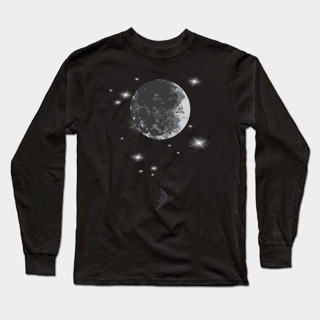 Climbing to the moon Long Sleeve T-Shirt by rizkynazar